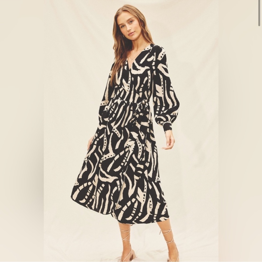 DRESS FORUM ABSTRACT PRINT WRAP DRESS